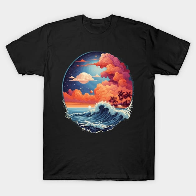 Surrealism Beach Art T-Shirt by VivaLaRetro